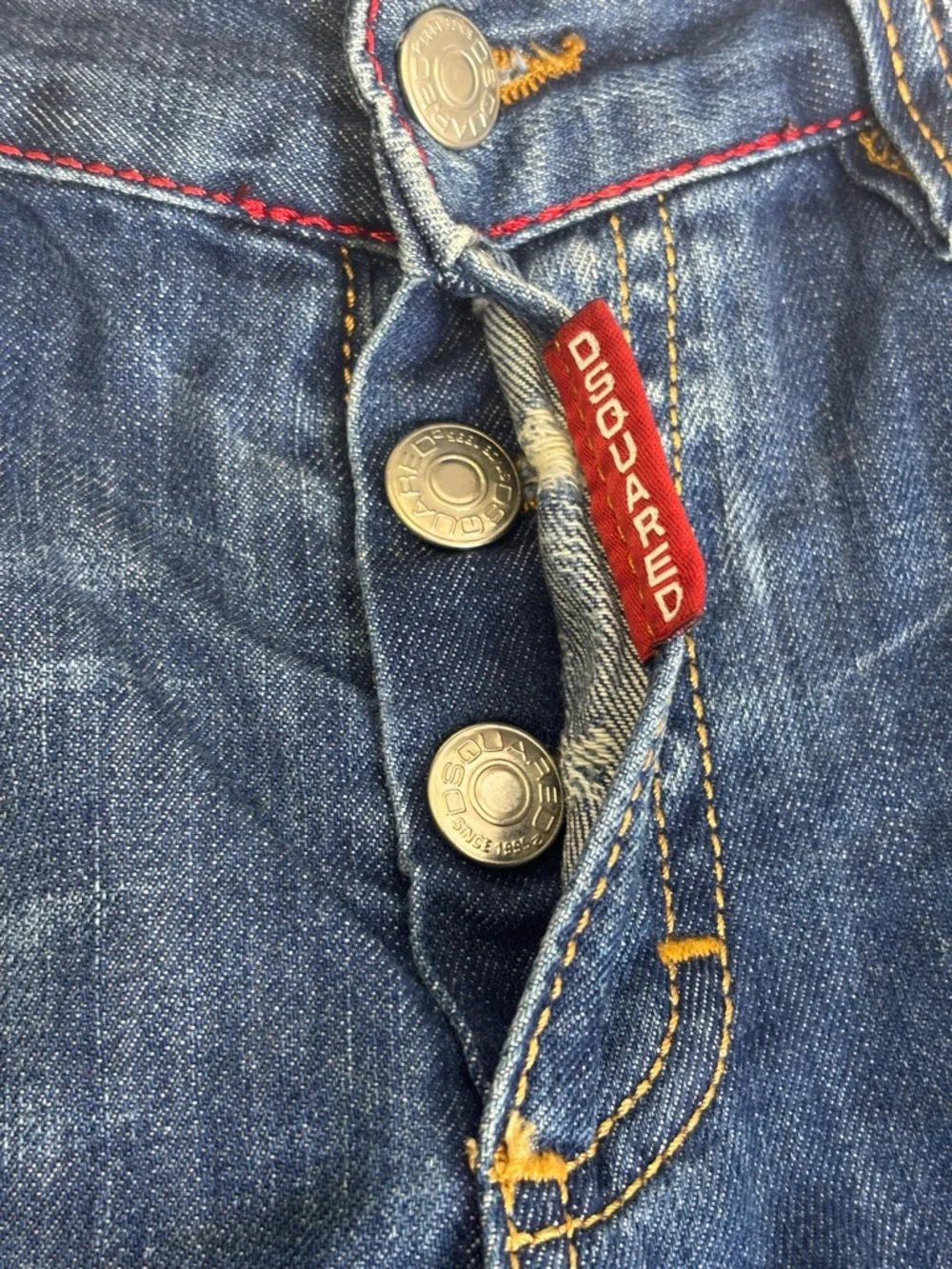 DSQUARED2 Distressed Dark Blue Distress Button Fly Denim Shorts Men’s 48